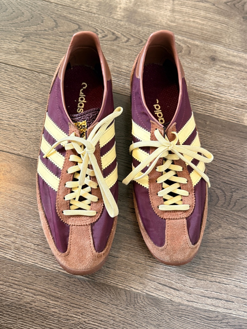 adidas SL 72 OG sneakers in maroon and yellow